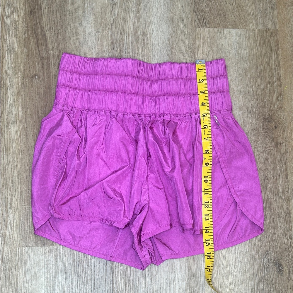 FP Movement by Free People Hot Pink Smocked Waist Athletic Shorts - Picture 3 of 6